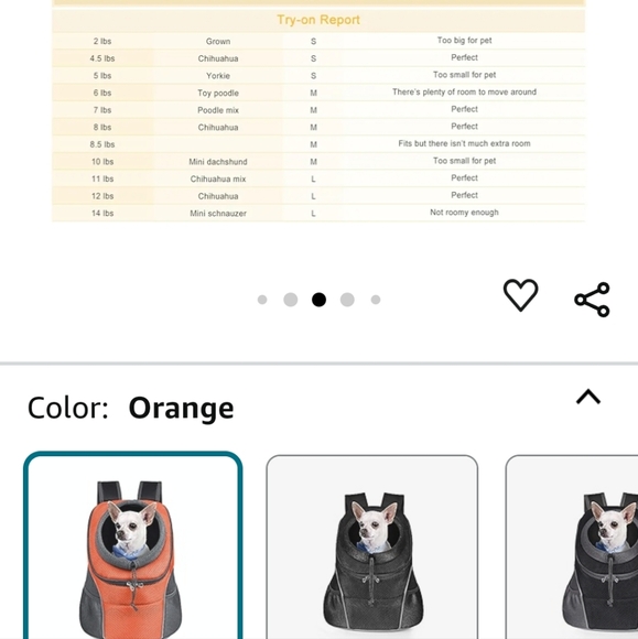 Pet Carrier Backpack with Storage Pockets Small Dog Front Backpack Adjustable - Picture 4 of 6